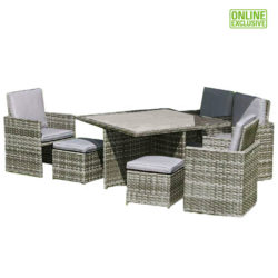 Pacific 4-Seater Cube Dining Set – Grey